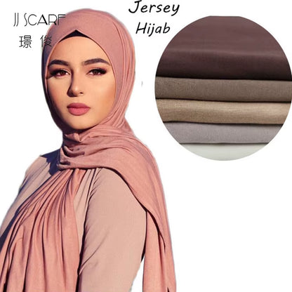 Fashion Scarf Wholesale Mercerized Cotton Premium Jersey Headscarf Hijab Muslim Women Stretchy Rayon Shawl Scarves