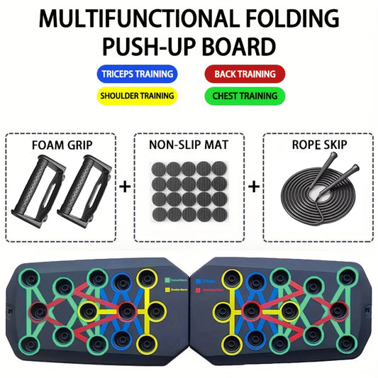 Portable Push-Up Board Set - Multifunctional Foldable Fitness Equipment for Chest, Abdomen, Arms, and Back Training