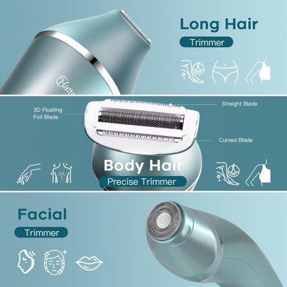 Rechargeable All-in-One Hair Trimmer for Women – Gentle & Precise Shaving for Body, Bikini, and Face