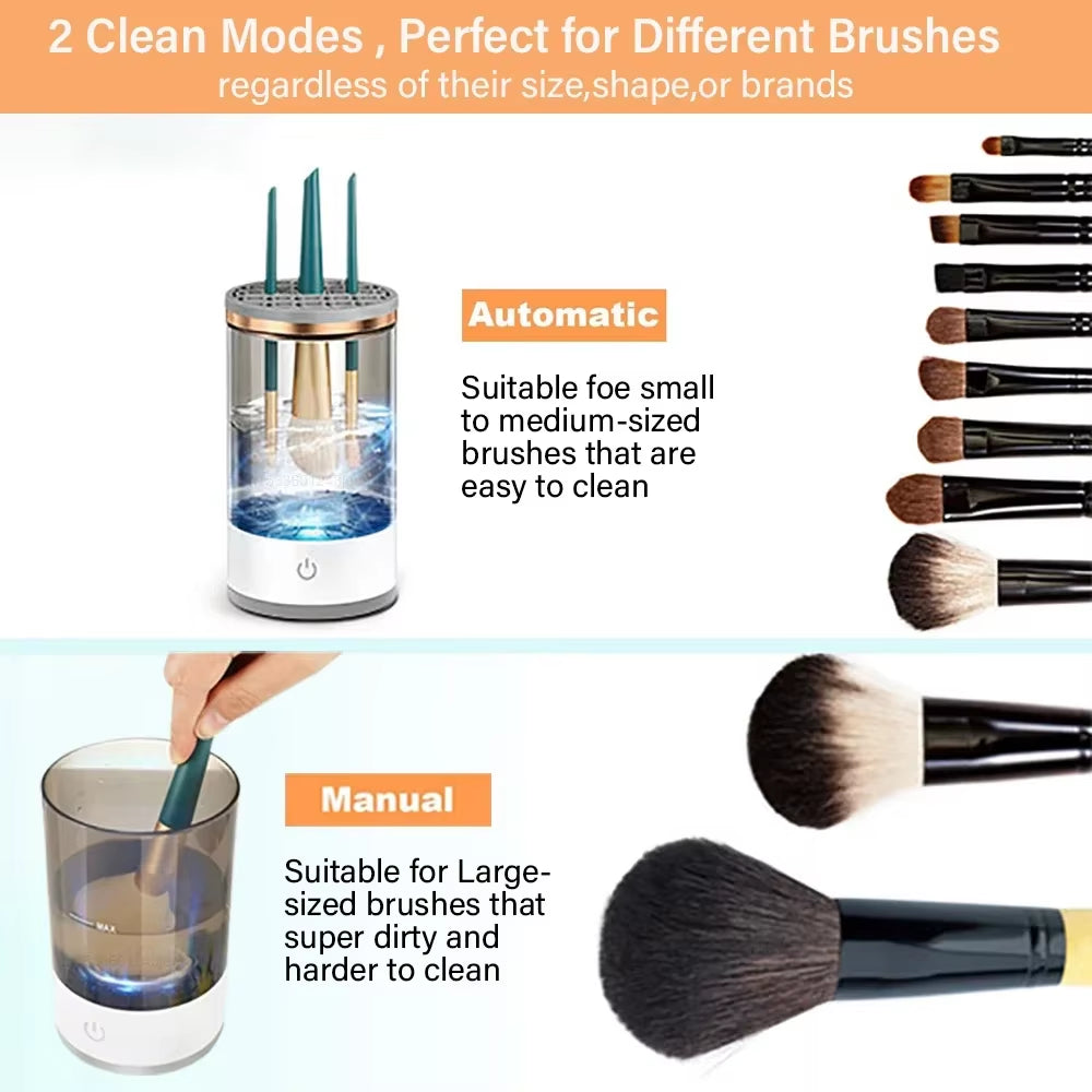 GlowClean Pro – USB Electric Makeup Brush Cleaner & Quick Dryer