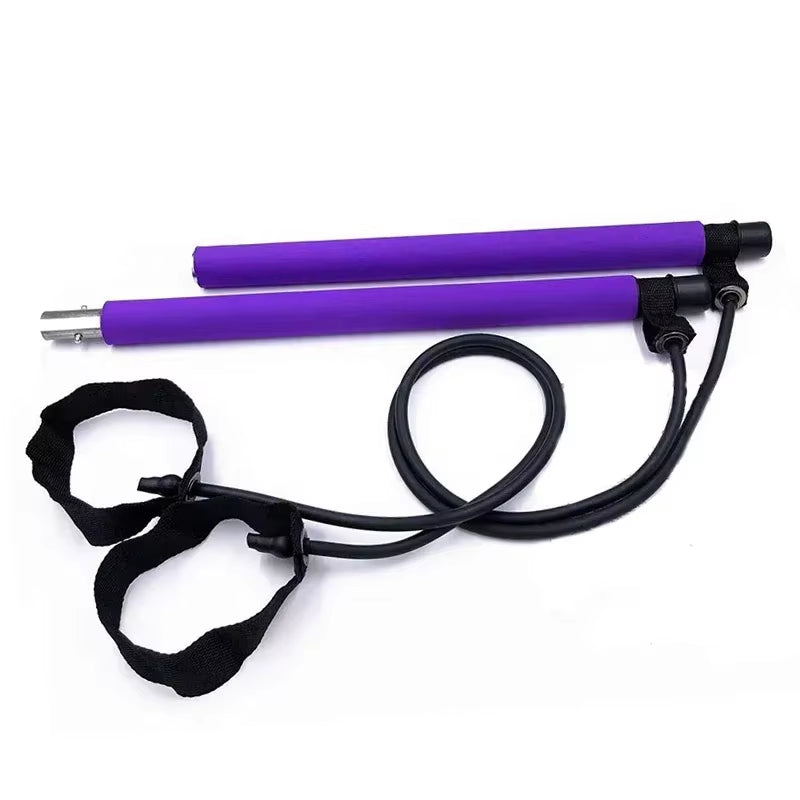 Portable Pilates Bar Kit with Resistance Bands for Yoga and Pilates Exercises