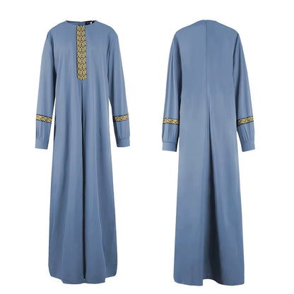 Women'S Polyester Abaya Dress Breathable Islamic Robe with Pockets Maxi Prayer Clothes and Hijabs for Adults