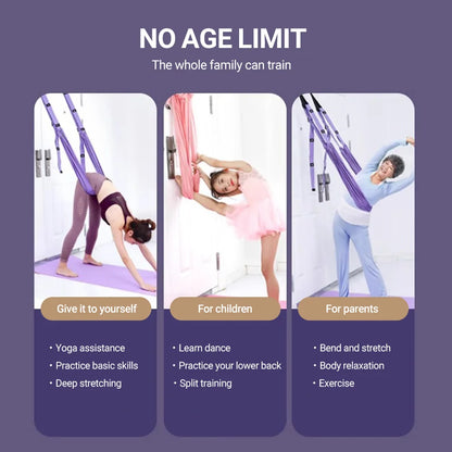 Aerial Yoga Strap – Adjustable Stretch Trainer for Flexibility, Leg Splits & Inversion Therapy