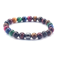 15-Cb0236-Colored Tiger Eye Bracelet